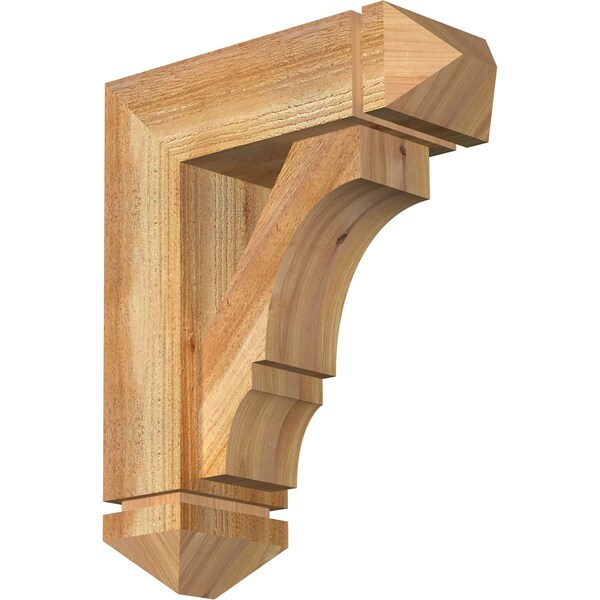 Ekena Millwork Balboa Arts and Crafts Rough Sawn Bracket w/ Offset Brace, Western Red Cedar, 6"W x 16"D x 20"H BKT0604X16X20BOA03RWR - main